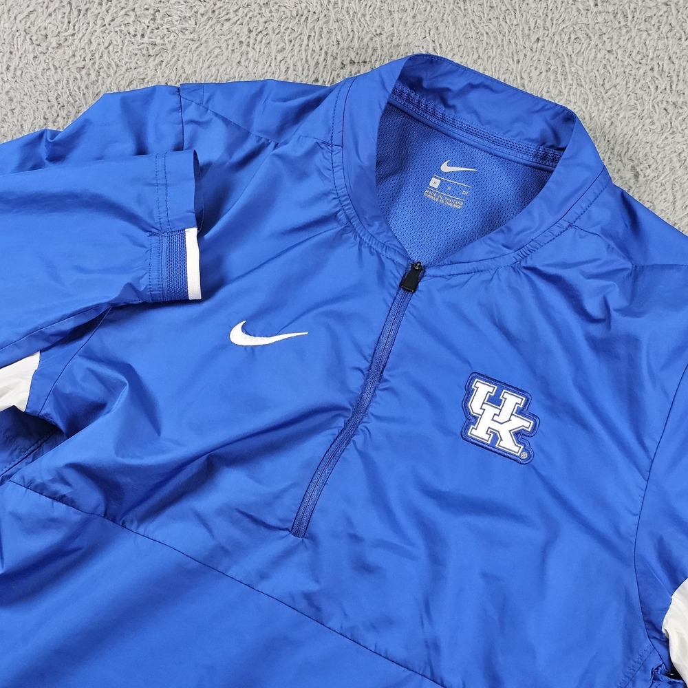 Kentucky Wildcats Jacket Mens Small Blue White NCAA Basketball Nike Quarter Zip